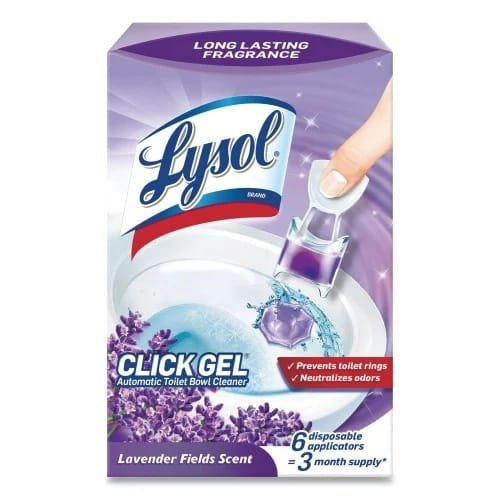 LYSOL Brand Click Gel Automatic Toilet Bowl Cleaner, Lavender Fields, 6/Box, 4 Boxes/Carton (RAC89060CT) - Garafour